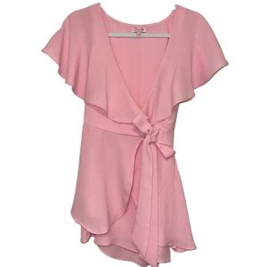 Pink Lily Light Pink Bow Romper - Women's Small (Brand New, Never Worn)